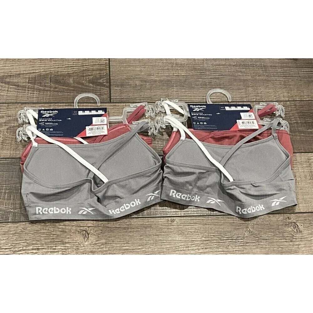 Reebok Girls 2pk Seamless Bralettes Size Small 24.5
